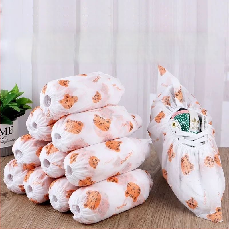 Jednorázové návleky na topánky s karikatúrnym vzorom, z netkaného materiálu, 50 kusov, biologicky rozložiteľné, možnosť personalizácie potlače