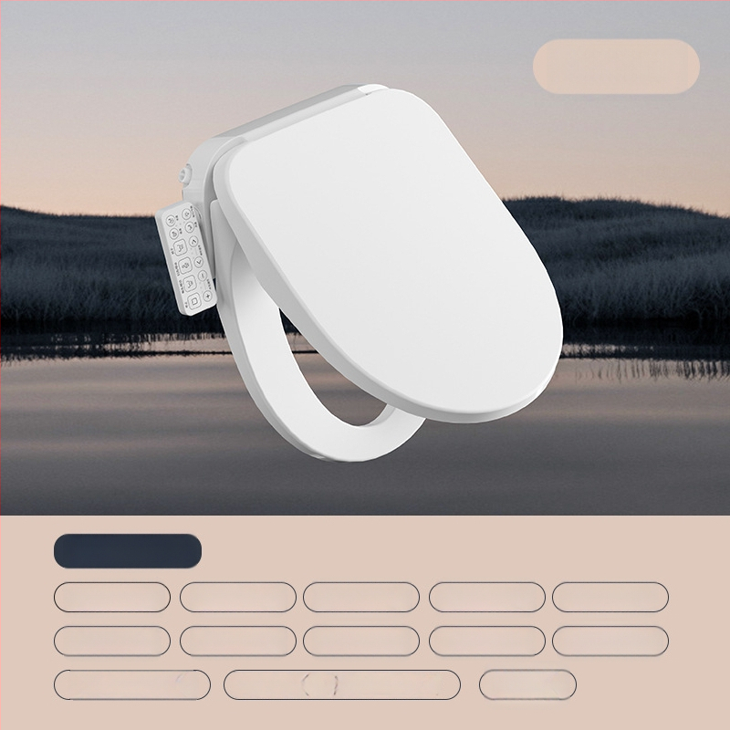 Inteligentná toaletná seda s bidetom — PP doska, RF001-ACMB, nastaviteľný tlak vody, teplota vody a teplý vzduch, samočistiaca tryska, EU 220V/US 110V kompatibilita