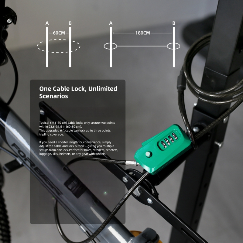 UP Security 01D6-ADJ Tsinki sulam parooliga lukk jalgrattale/skuteri/elektrilisele sõidukile – kerge luksus, 355 g