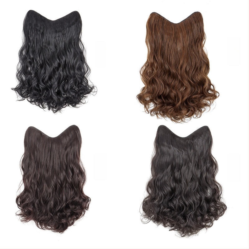 Parochňa vo V tvare pre ženy, dlhé kučeravé vlasy s veľkými vlnami, parochňa z jedného kusa, model 4VC