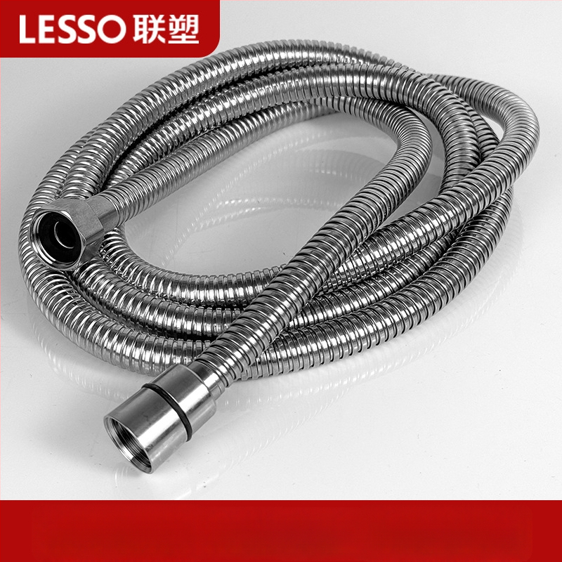 Ruostevabast terasest painduv duššivoolik majapidamises koos keermestatud ühendusega, pikendatud paksenenud toru, rõhu tõstmine — mudelid LS064150, LS064200, 1.6 MPa, 0–80°C