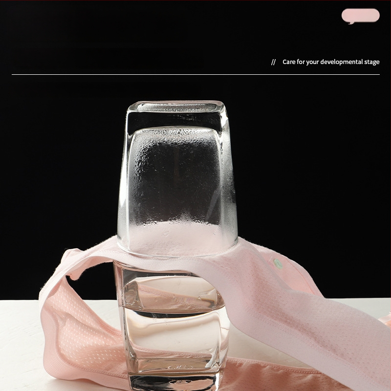 Bavlnená tréningová podprsenka pre dievčatá, košík 3/4, tenké formované košíky, pevné dvojité ramienka, priedušná a pohodlná