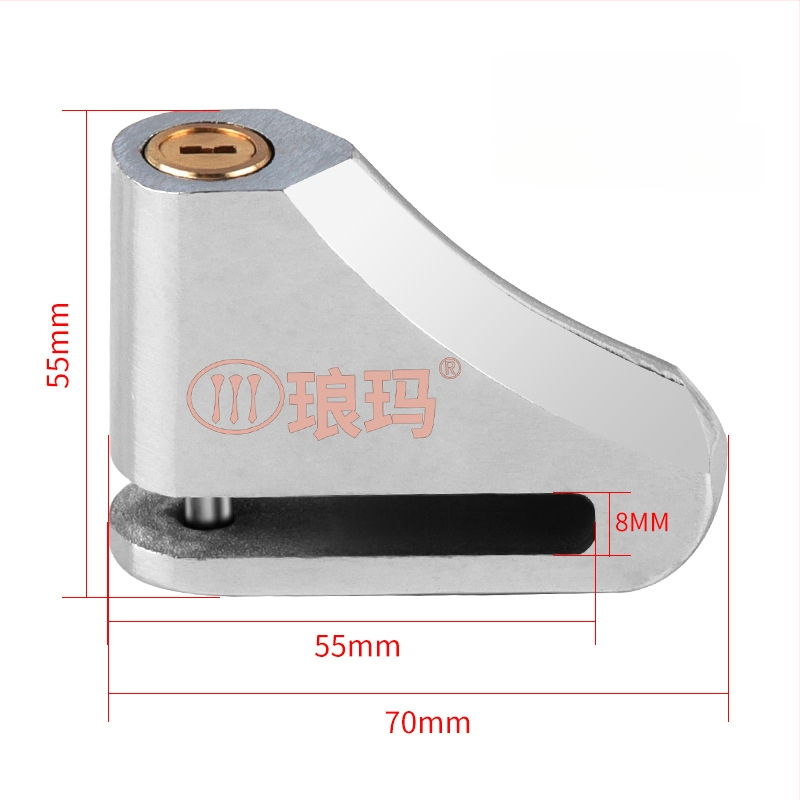 Zámok na kotúčovú brzdu pre elektrické bicykle a motocykle, model 685, zliatinová oceľ, Langma, hmotnosť 300 g