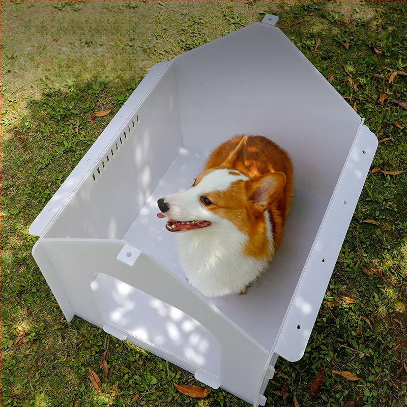 Външна пластмасова кучешка къща за всички сезони, водоустойчива и влагоустойчива, за кучета от малки до средни породи