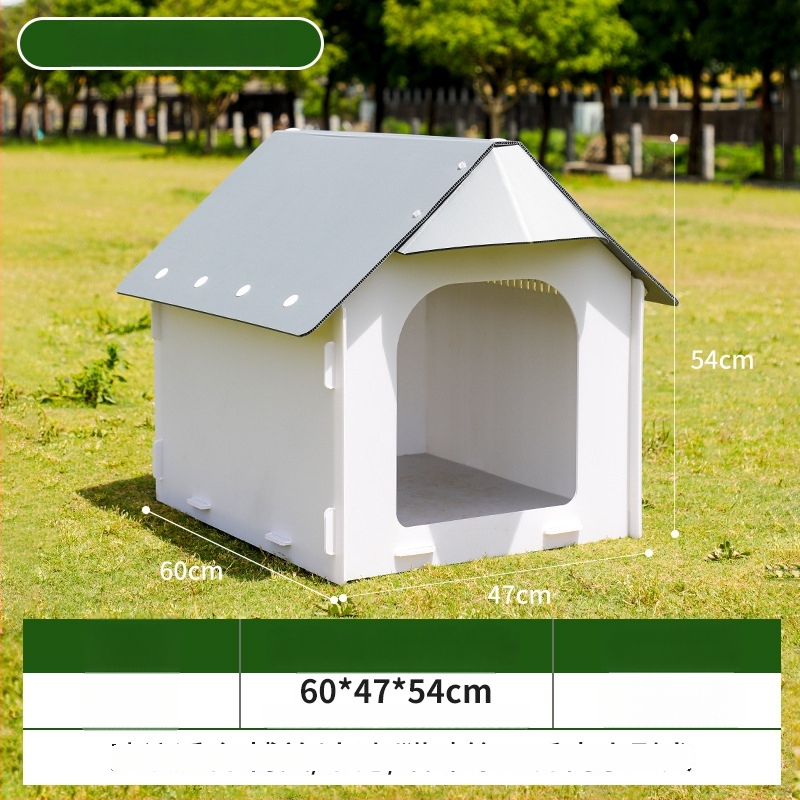 Външна пластмасова кучешка къща за всички сезони, водоустойчива и влагоустойчива, за кучета от малки до средни породи