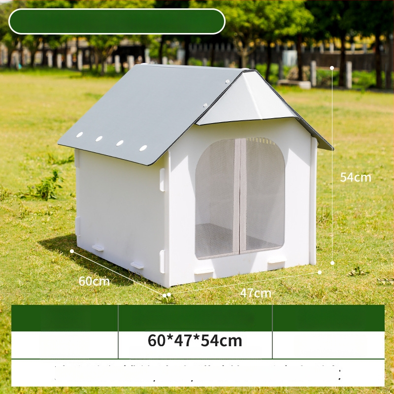 Външна пластмасова кучешка къща за всички сезони, водоустойчива и влагоустойчива, за кучета от малки до средни породи