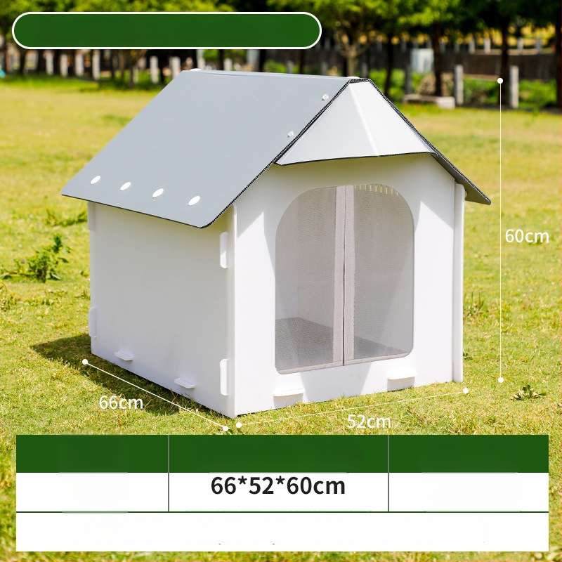 Външна пластмасова кучешка къща за всички сезони, водоустойчива и влагоустойчива, за кучета от малки до средни породи