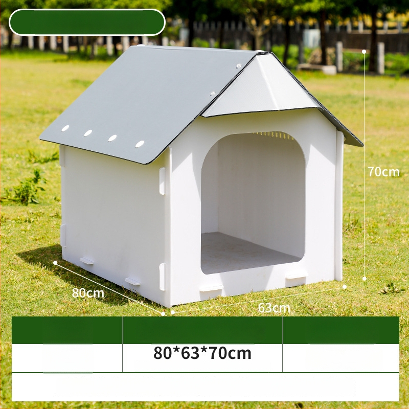 Външна пластмасова кучешка къща за всички сезони, водоустойчива и влагоустойчива, за кучета от малки до средни породи