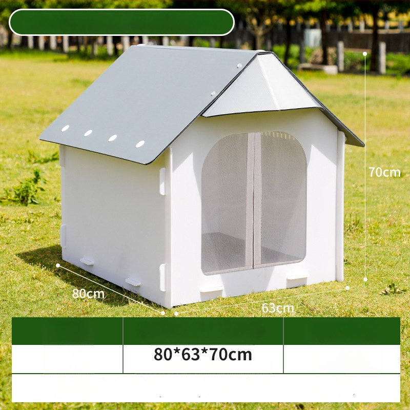 Външна пластмасова кучешка къща за всички сезони, водоустойчива и влагоустойчива, за кучета от малки до средни породи