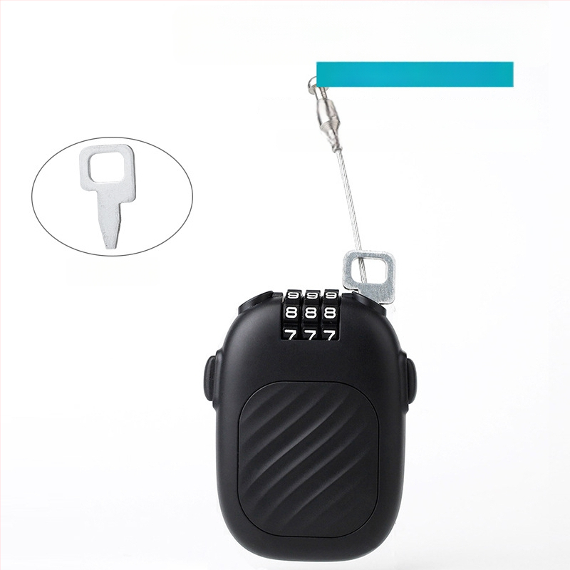 Rozťahovací číselný zámok s oceľovým drôtom pre prilbu na motorku, košík, batožinu a detské auto — 2 mm tyč, ABS plast + oceľ, model JH13