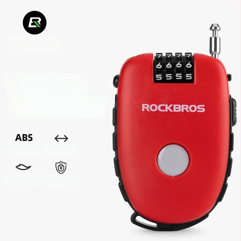 Kodu zādzības aizslēga motocikla ķiverei — pārnēsājams ABS + kabelis (Materiāls: ABS + kabelis; Zīmols: ROCKBROS; Piemēro: motocikla ķivere, bērnu rati, bagāža, kalnu velosipēds)