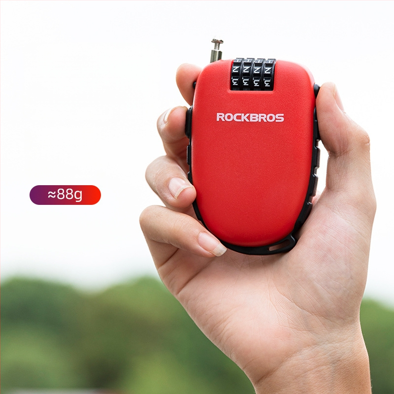 Kodu zādzības aizslēga motocikla ķiverei — pārnēsājams ABS + kabelis (Materiāls: ABS + kabelis; Zīmols: ROCKBROS; Piemēro: motocikla ķivere, bērnu rati, bagāža, kalnu velosipēds)