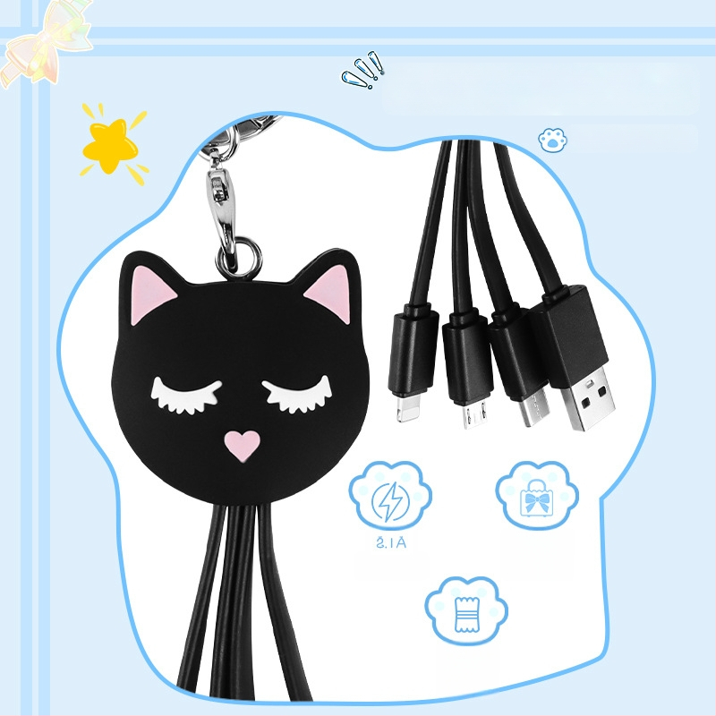 Ritual kolme ühes andmekabel Micro USB ja USB-C-ga, PVC, maks. 2,1 A