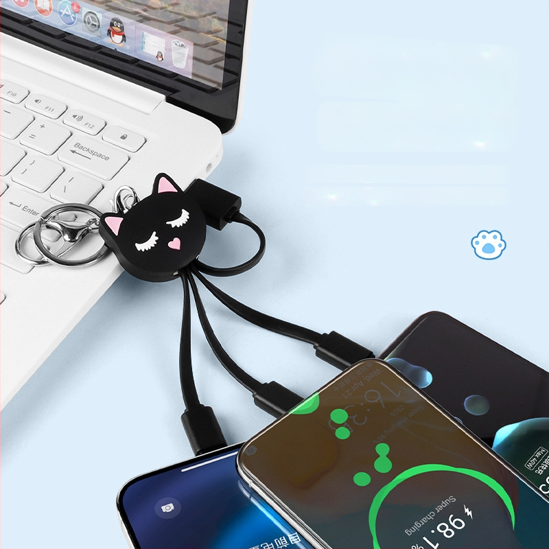 Ritual kolme ühes andmekabel Micro USB ja USB-C-ga, PVC, maks. 2,1 A