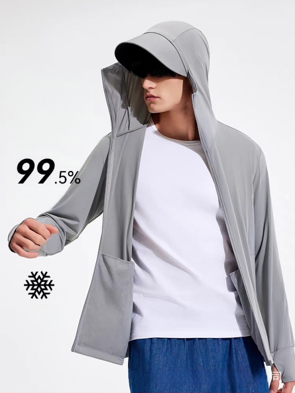 Išorinė vėjinė striukė su UPF50+ UV apsauga, kvėpuojanti, ultra lengva, greitai džiūsta, su gobtuvu