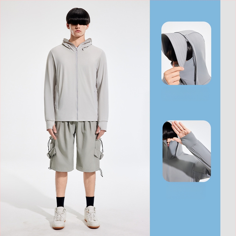 Išorinė vėjinė striukė su UPF50+ UV apsauga, kvėpuojanti, ultra lengva, greitai džiūsta, su gobtuvu