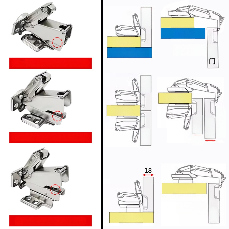 180-stupňový tlmiaci pánt – veľký uhol rohových dvierok skrinky, studená valcovaná oceľ, elektrolytický povrch
