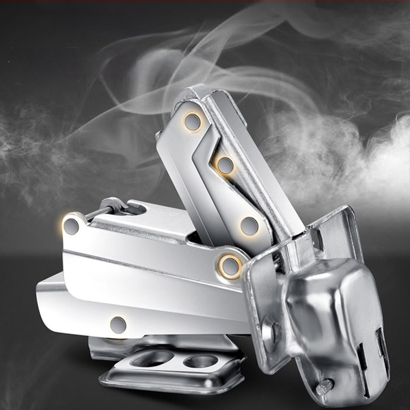 Guangdian hydraulický tlmiaci pánt pre drevené dvere a skrinky, niklovaný studený valcovaný oceľ, varianty 165/175/180 stupňov, rohové a veľké uhly