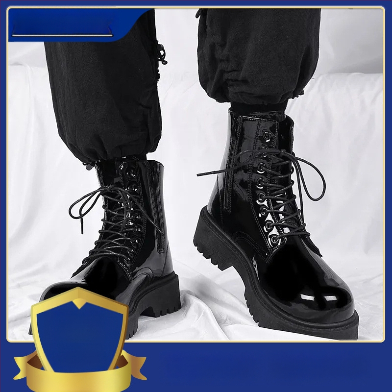 Muške čizme Martin, gornji dio od mikrovlaknaste kože, potplat od gume, bez podstavke, britanski stil