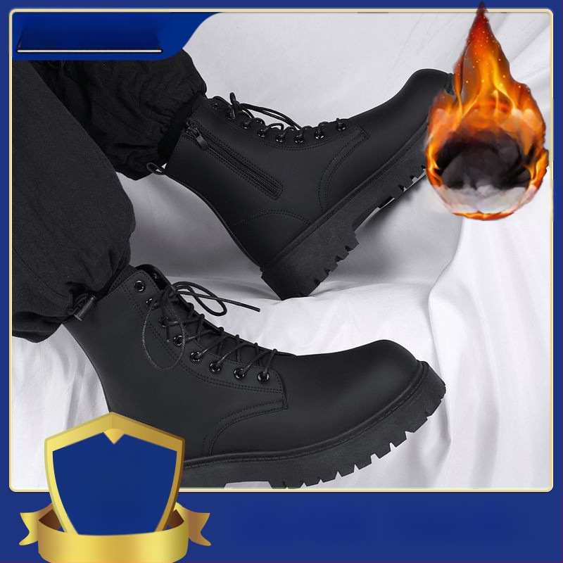 Muške čizme Martin, gornji dio od mikrovlaknaste kože, potplat od gume, bez podstavke, britanski stil