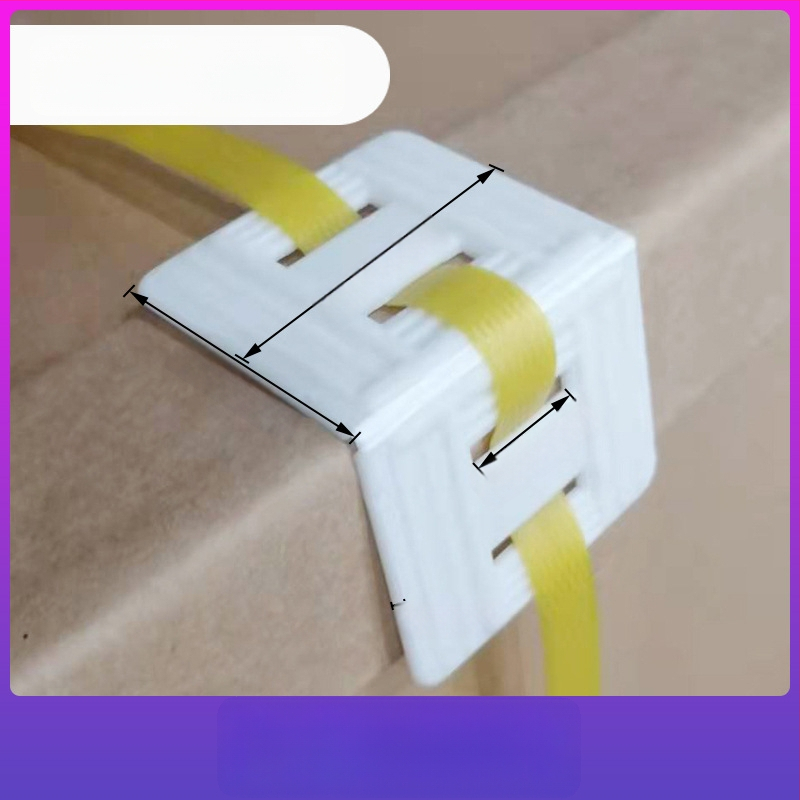 PP plastové rohové ochrany na balenie s protišmykovými sponami pre priemyselné balenie — typy L20/L32, papierové rohové ochrany 10 cm a 5 cm, pevný štýl 50 mm