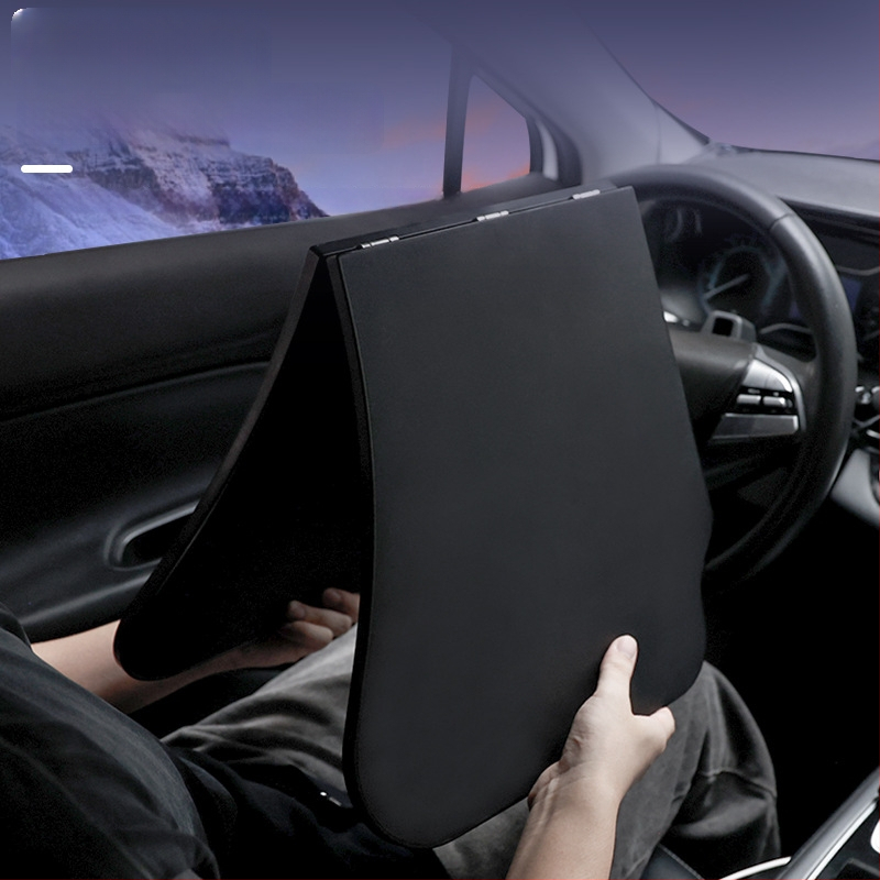 Amukeke Automašīnas piestiprinājamais saliekamais nelielais galda klājs – universāla saderība, griešanās, daudzfunkcionāls, saliekams, plastmasa, uzstādīšana ar klik-iekš
