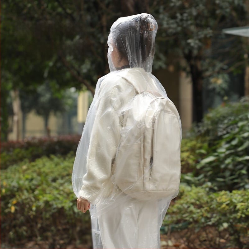 FaSoLa Jednorazový dážďový plášť pre dospelých, priehľadný, zosilnený, prenosný, na 1 osobu