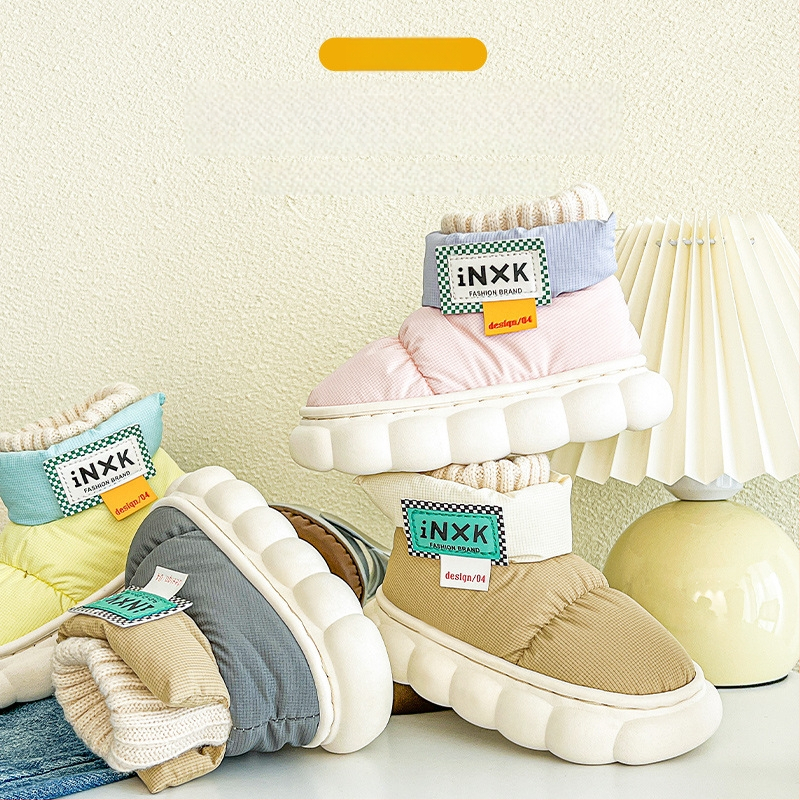 Zimné detské topánky s fleecovou podšívkou, unisex krátke snehové čižmy, vodeodolná PVC podrážka