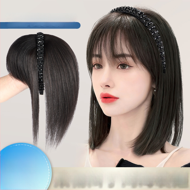 Časť paruky z pravých ľudských vlasov – rovné vlasy, kryštálová bandáž na hlavu, výmena vlasov v jednom kuse, farbenie možné