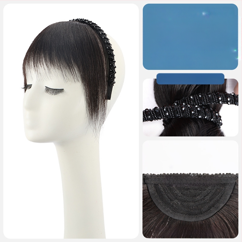 Časť paruky z pravých ľudských vlasov – rovné vlasy, kryštálová bandáž na hlavu, výmena vlasov v jednom kuse, farbenie možné