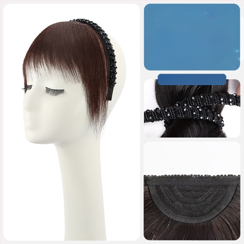 Časť paruky z pravých ľudských vlasov – rovné vlasy, kryštálová bandáž na hlavu, výmena vlasov v jednom kuse, farbenie možné