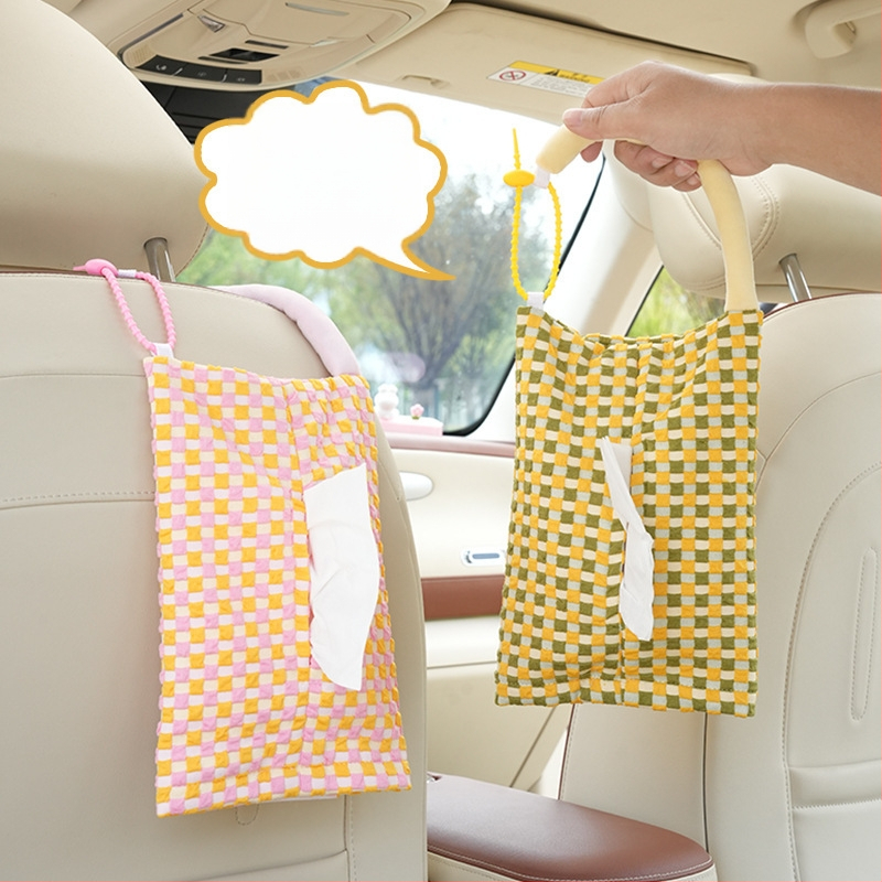 Textilný box na vreckovky do auta, visací, DIY dizajn, prispôsobiteľné modely