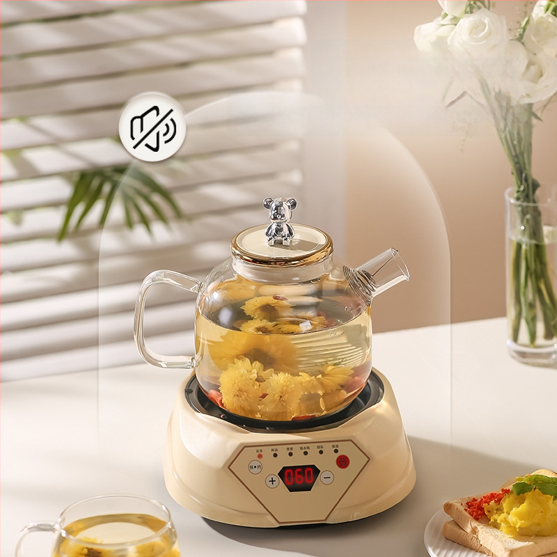 Zdravotný čajník s borosilikátovým sklom, objem 1,5–2 L, 220V, 500W, digitálny termostat s dotykovým ovládaním