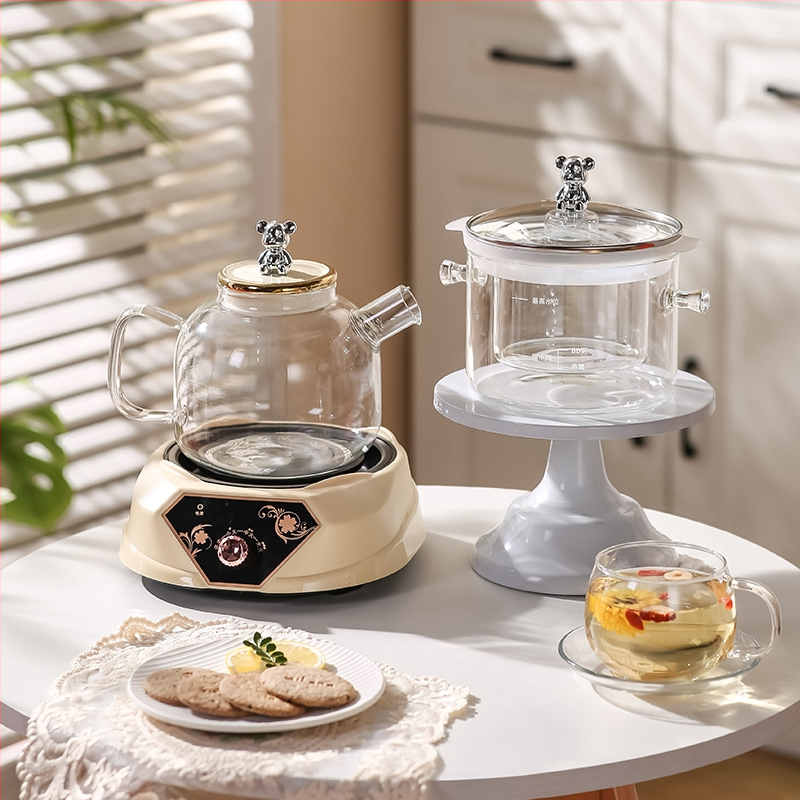 Zdravotný čajník s borosilikátovým sklom, objem 1,5–2 L, 220V, 500W, digitálny termostat s dotykovým ovládaním