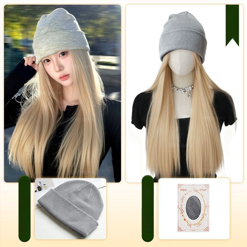 Parochňa s integrovanou čiapkou, prirodzený štýl, dlhé rovné vlasy; Materiál vlasov: vysokoteplotné hodvábne vlákno; Strih parochne: parochňa s čiapkou; Spracovanie: mechanizované; Ofinka: Žiadna