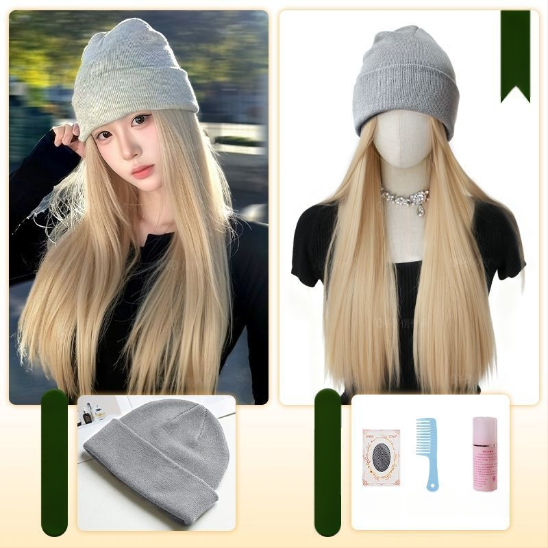 Parochňa s integrovanou čiapkou, prirodzený štýl, dlhé rovné vlasy; Materiál vlasov: vysokoteplotné hodvábne vlákno; Strih parochne: parochňa s čiapkou; Spracovanie: mechanizované; Ofinka: Žiadna