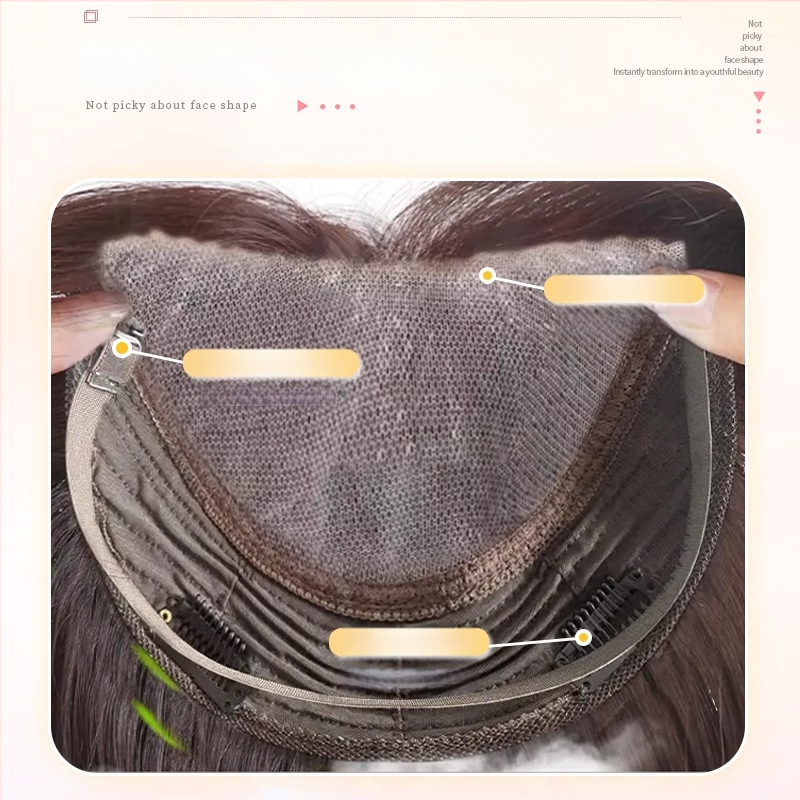 Frontalna parochňa s ručne tkanou sieťkou, pravé vlasy, model 830/845, pre ženy, vhodná na farbenie a úpravu