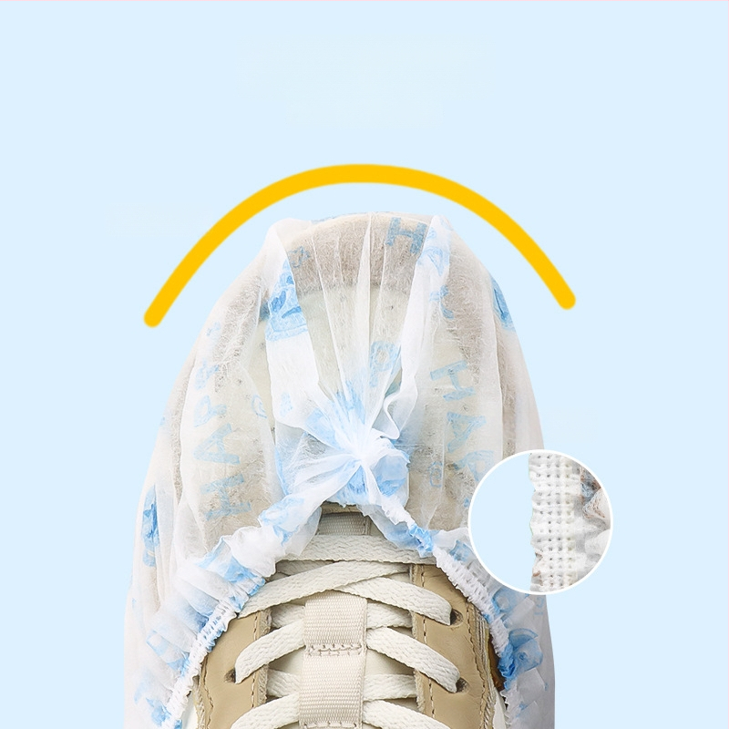 Jednorazové vnútorné návleky na topánky, netkané, protisklzové, vzor Bear Head HAPPY, hrúbka 2 g, pre dospelých