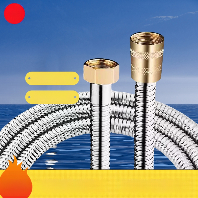 Roostevabast terasest duššivoolik, 0,8 nominaalne rõhk, 5–80°C, keermeline ühendus