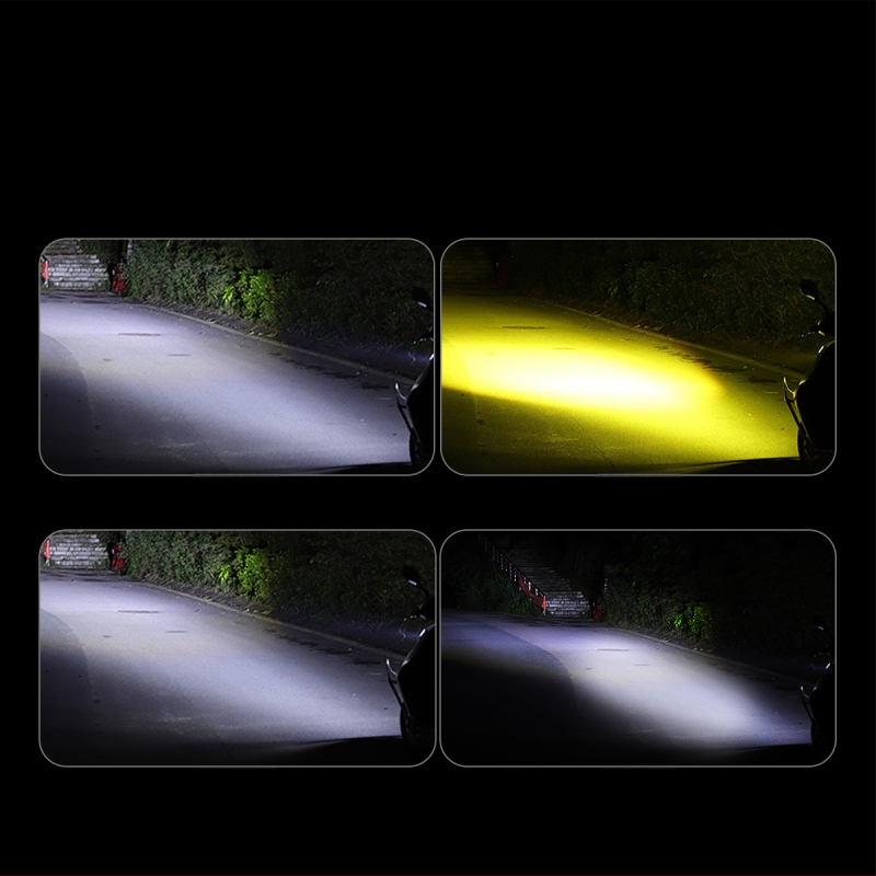 LED фар за мотоциклет H4/P15D/BA20D, 12V, алуминиев корпус, външна леща, живот 5000 ч