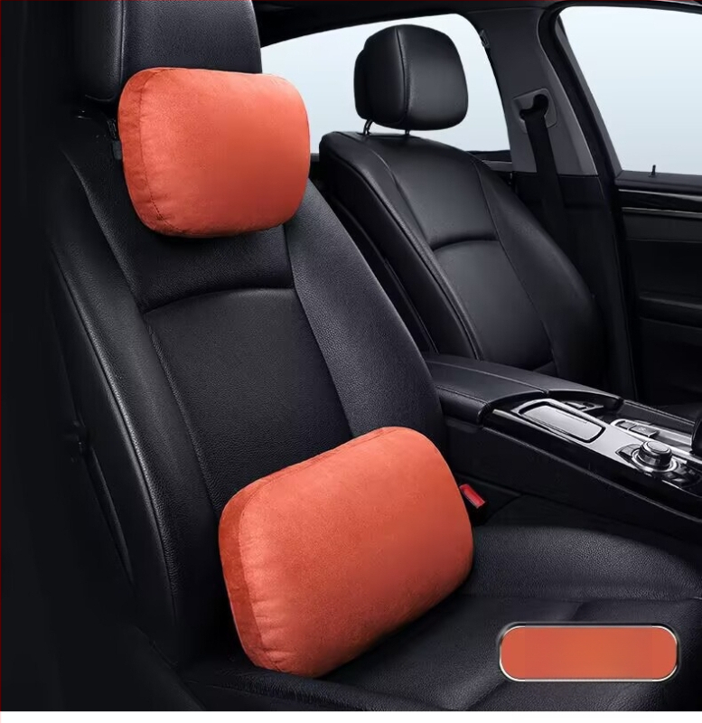 Automašīnas galvas balsts ar jostas atbalstu, kakla spilvens, velūra ārējā apdare, sintētisko šķiedru pildījums, universāla saderība