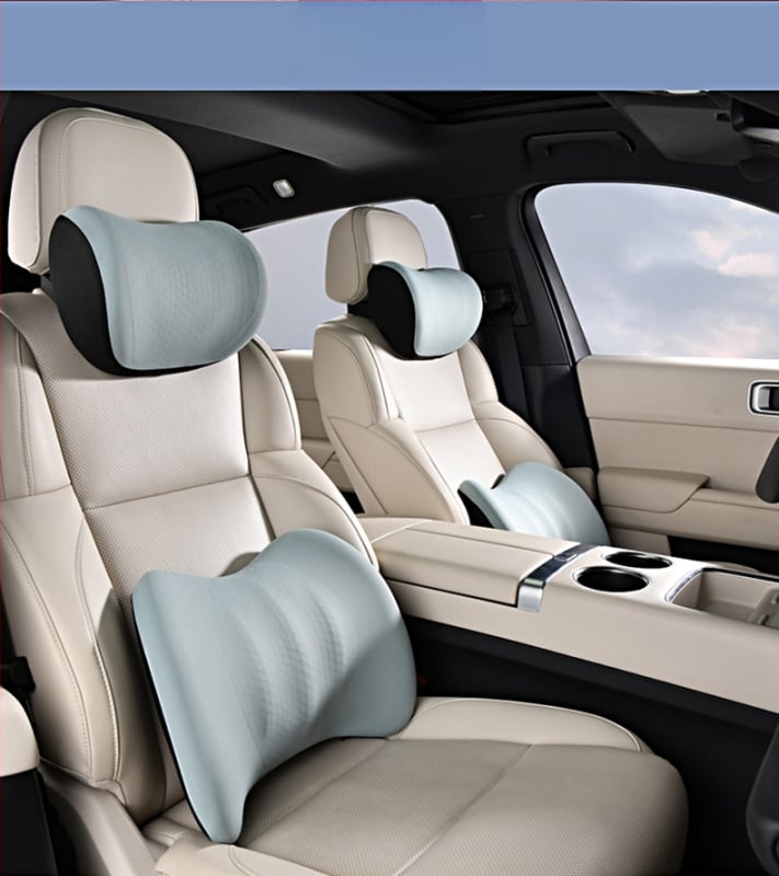 Sada opierok na hlavu a bedrovej opory pre vodiča a spolujazdca, priedušná gelová pamäťová pena, poťah z polyestera