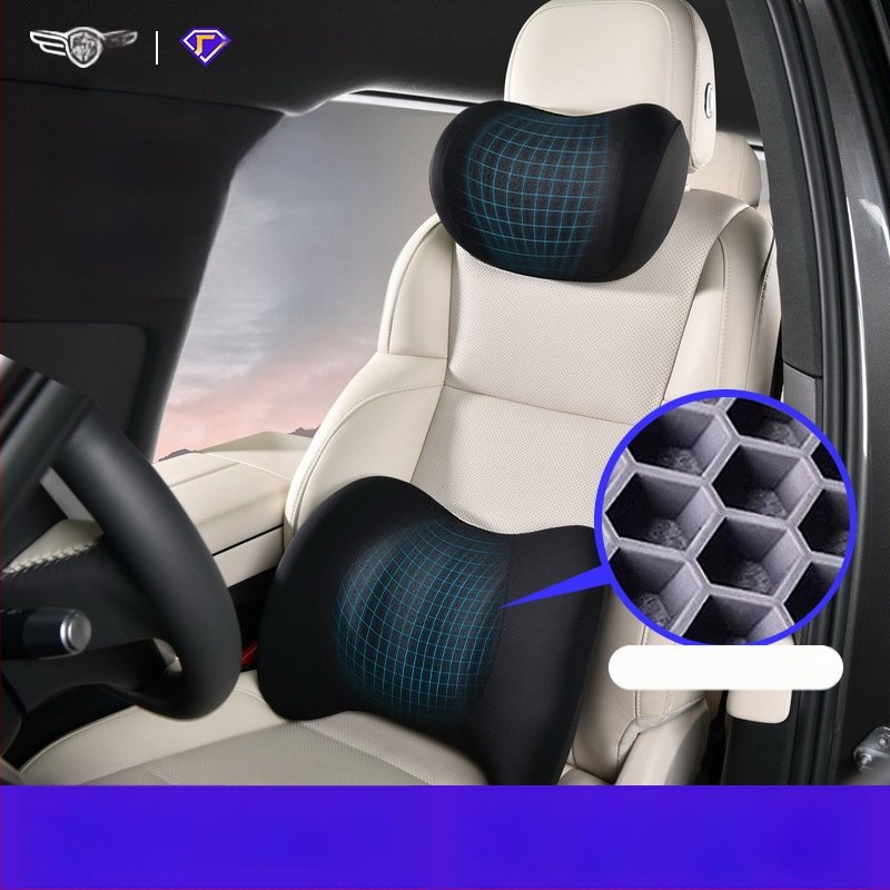 Sada opierok na hlavu a bedrovej opory pre vodiča a spolujazdca, priedušná gelová pamäťová pena, poťah z polyestera