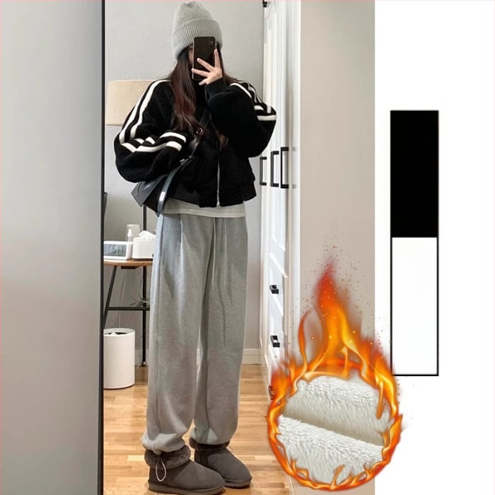 Tehotenské nohavice na jeseň-zimu, fleecové podšitie, vlnená zmes, voľný široký strih, dlhé, teplé, 50–70% vlnená zmes a 30–50% jahňacia vlna