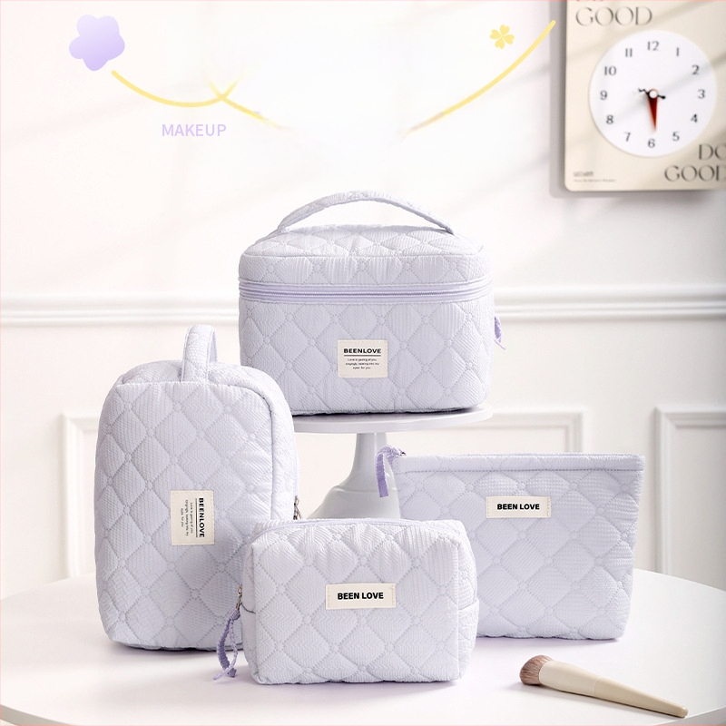 Qi mustriga kosmeetikakott, kubikujuline kuju, polüester, reisil kosmeetikatarvete hoiustamiseks