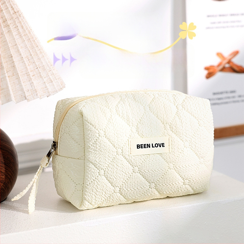 Qi mustriga kosmeetikakott, kubikujuline kuju, polüester, reisil kosmeetikatarvete hoiustamiseks