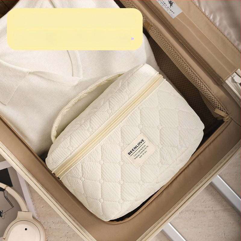 Qi mustriga kosmeetikakott, kubikujuline kuju, polüester, reisil kosmeetikatarvete hoiustamiseks