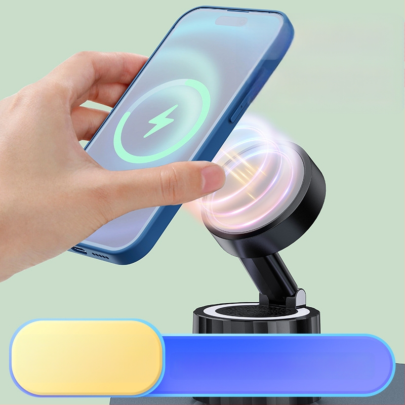 Bluetooth говорител с вградена батерия и магнитен държач за телефон – настолна присоска за бюро, Bluetooth 5.3, обхват 10 м, честотен диапазон 100 Hz–20 kHz