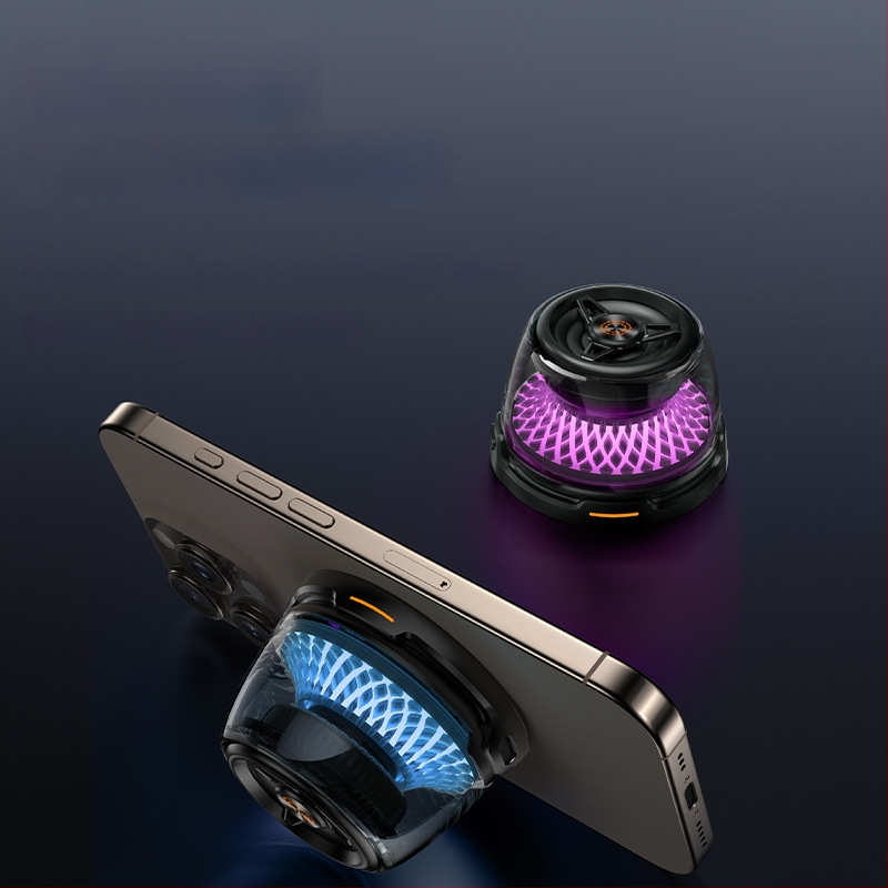 Магнитно безжично зарядно устройство с RGB осветление и Bluetooth говорител с мини субуфер (15W, вградена батерия 300–500mAh, Bluetooth 2.0, 100Hz–20kHz)