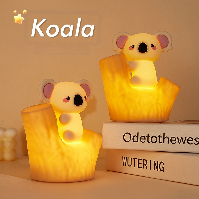 Koala silikoonist öövalgust Clap Lightiga, kaheastmeline heleduse reguleerimine, taimer, USB-laetav aku, karikatuur disain